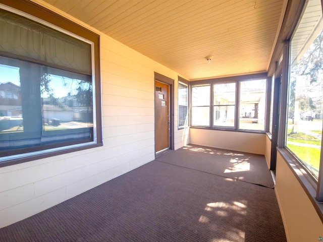 view of unfurnished sunroom
