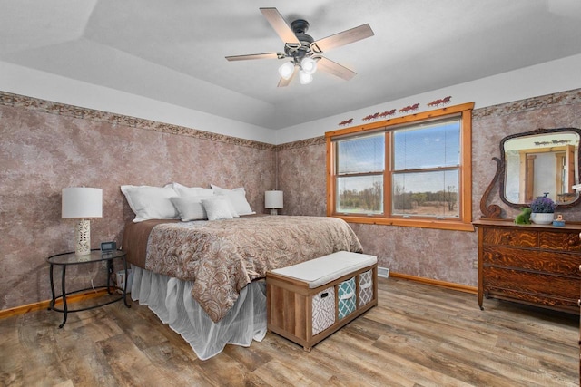 W3161 Julianna Ct, Chilton, WI 53014 - bedroom with wood finished floors, baseboards, and a ceiling fan