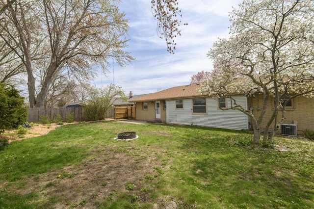 2334 W Custer Ave, Glendale, WI 53209 - view of yard featuring an outdoor fire pit and central air condition unit