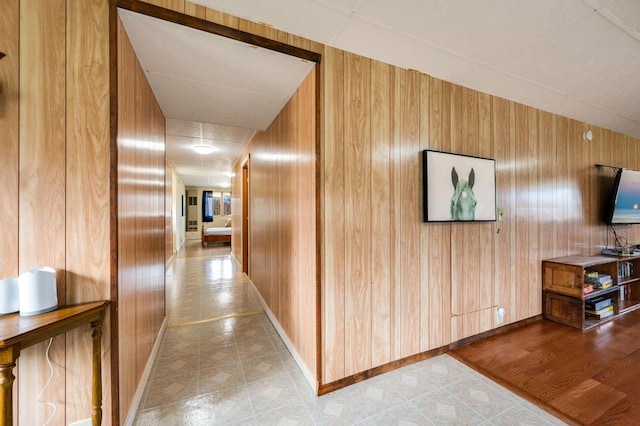 2965 S Stevenson Pier Rd, Sturgeon Bay, WI 54204 - hall featuring wood walls and baseboards