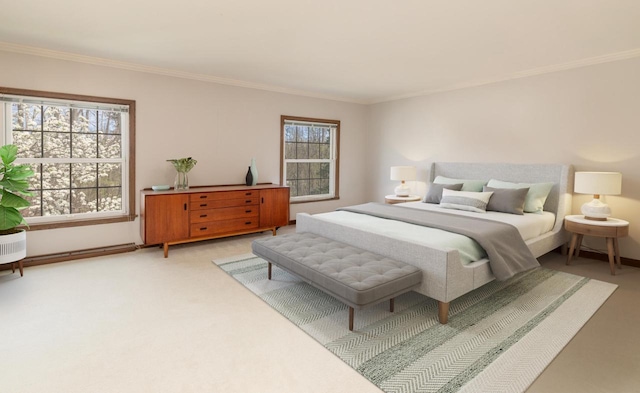 2305 W County Line Rd, River Hills, WI 53217 - bedroom with crown molding and light colored carpet
