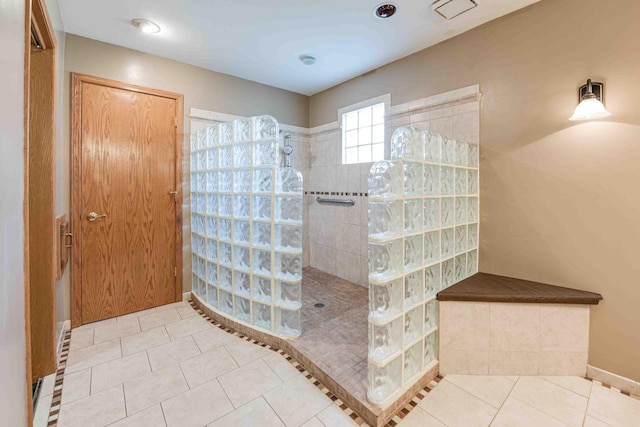 8200 43rd Ave, Kenosha, WI 53142 - bathroom featuring walk in shower and tile patterned flooring