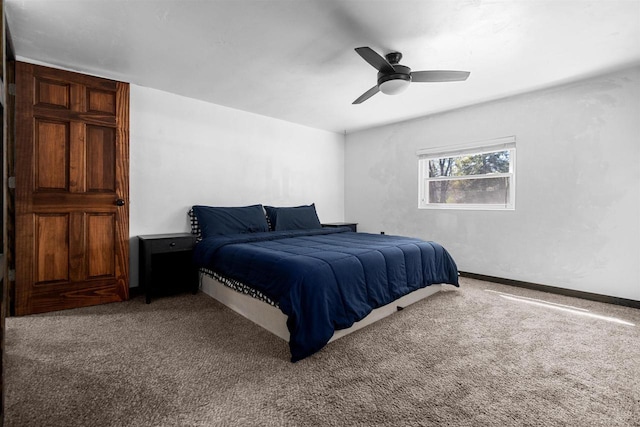 3500 W Justin St, Appleton, WI 54914 - bedroom with carpet, a ceiling fan, and baseboards