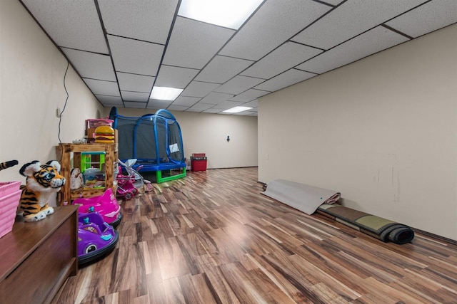 3500 W Justin St, Appleton, WI 54914 - game room with wood finished floors and a paneled ceiling