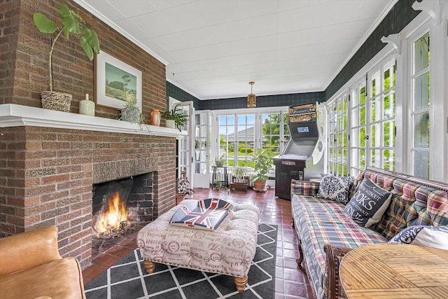 215 W Walworth St, Elkhorn, WI 53121 - sunroom featuring crown molding