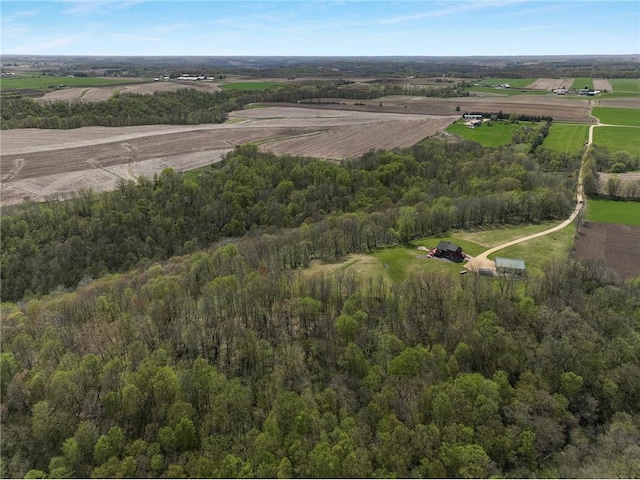 N5502 90th St, Elmwood, WI 54740 - aerial view of property and surrounding area with rural landscape and a heavily wooded area