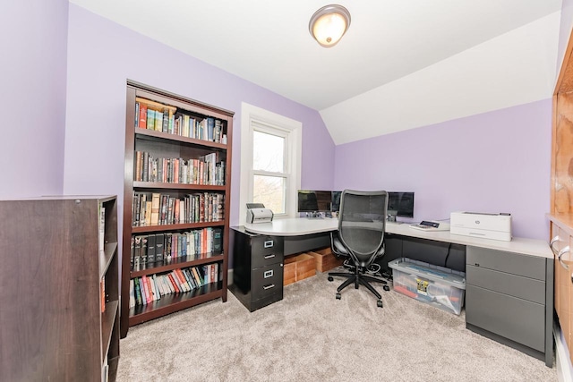 12220 W Highland Rd, Mequon, WI 53097 - office with carpet flooring and vaulted ceiling