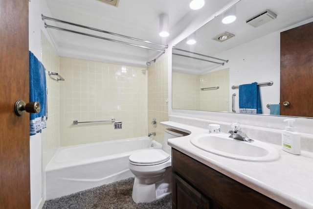 N8584 Snake Rd, Elkhart Lake, WI 53020 - full bathroom featuring toilet, vanity, and shower / bathtub combination