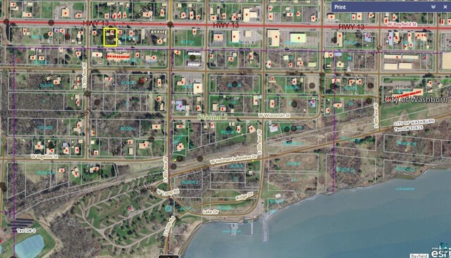 834 W Bayfield St, Washburn, WI 54891 - map / location with property parcel outlined