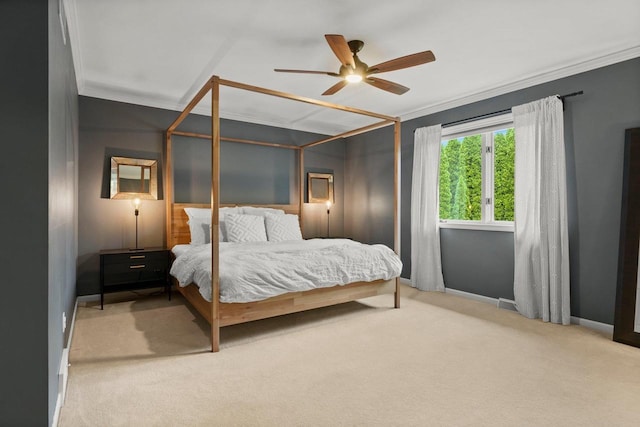 956 Kingston Cir, Sun Prairie, WI 53590 - bedroom featuring ornamental molding, carpet floors, baseboards, and a ceiling fan
