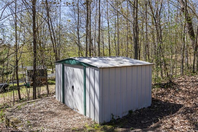 1141 134th Ave, Amery, WI 54001 - view of shed featuring a forest view