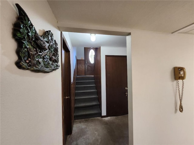 1451 90th Ave, Amery, WI 54001 - staircase featuring concrete flooring