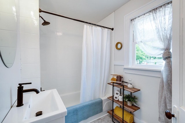 932 Washburn St, Beloit, WI 53511 - full bathroom featuring a sink and shower / bath combination with curtain