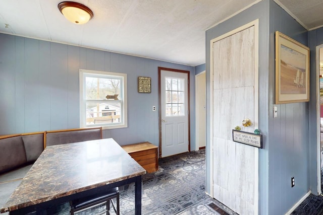 21701 259th St, Delhi, IA 52223 - dining area with wooden walls