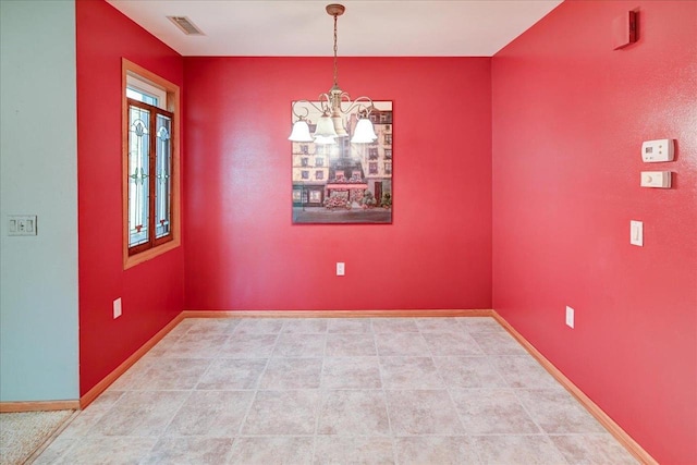 7910 N Brookline Dr, Madison, WI 53719 - unfurnished room with a chandelier and baseboards