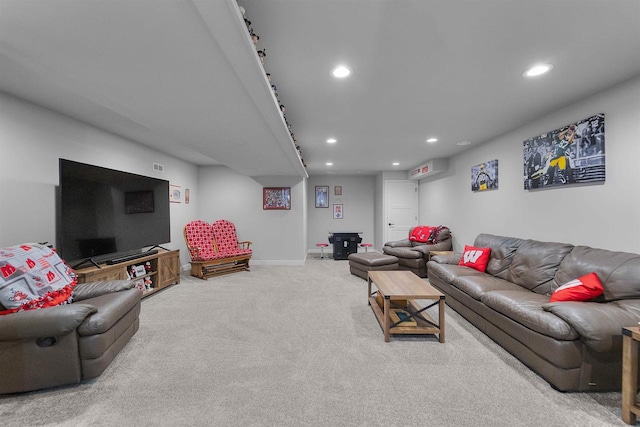 2149 Rosenberg Ln, Sun Prairie, WI 53590 - living area with recessed lighting, carpet flooring, and baseboards