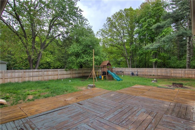 19333 59th Ave, Chippewa Falls, WI 54729 - wooden terrace with a playground