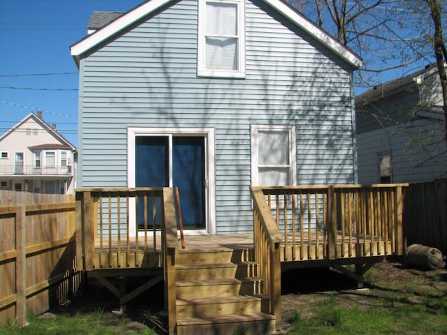 4314 Sheridan Rd, Kenosha, WI 53140 - back of property with fence and a deck