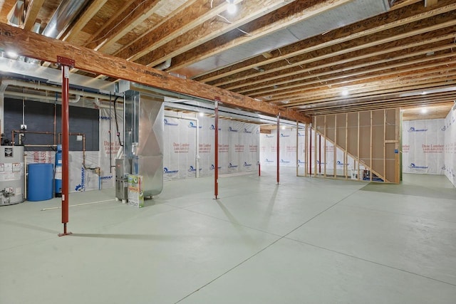 2210 Alban Ln, Prairie Du Sac, WI 53578 - unfinished below grade area featuring gas water heater and heating unit