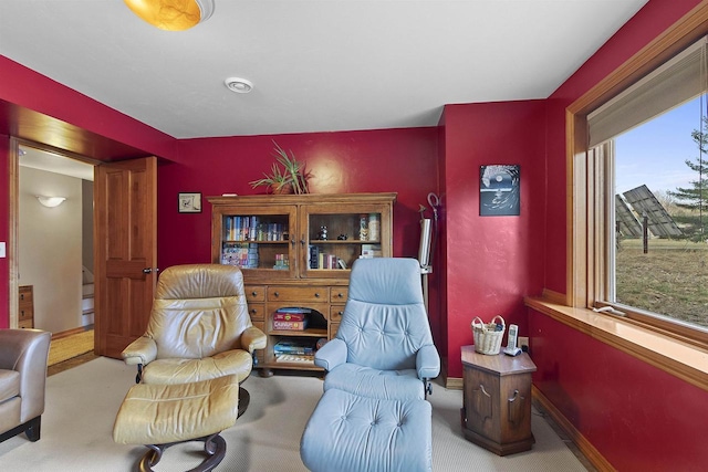 1229 Riverwood Ln, Sobieski, WI 02413 - sitting room featuring carpet flooring and baseboards