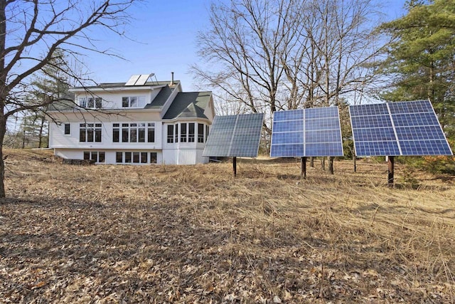 1229 Riverwood Ln, Sobieski, WI 02413 - rear view of house featuring ground mounted solar panels