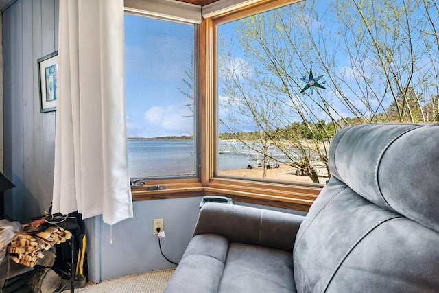 111 Rolphs Point Dr, Shell Lake, WI 54871 - living area with a water view and plenty of natural light