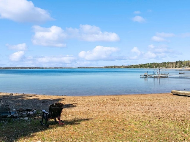 111 Rolphs Point Dr, Shell Lake, WI 54871 - water view featuring a boat dock