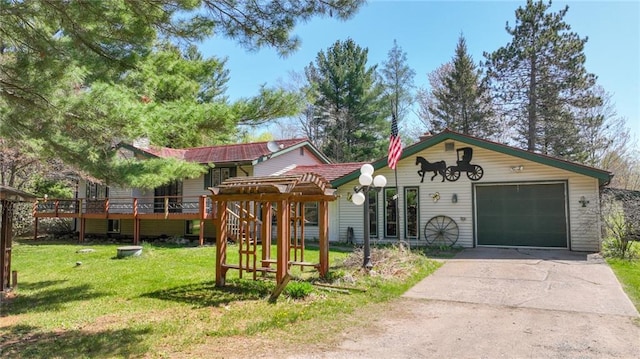 9027 W County Road D, Holcombe, WI 54745 - view of playground with a lawn and a deck