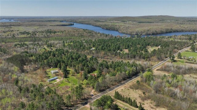 9027 W County Road D, Holcombe, WI 54745 - aerial view of property and surrounding area with a large body of water and a forest
