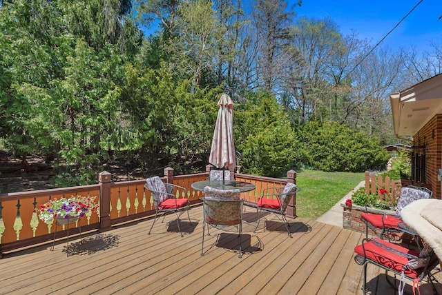 4151 Elmwood Rd, Colgate, WI 53017 - wooden deck with outdoor dining area
