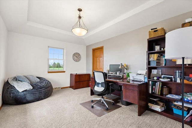 2583 Countryside Ln, Richfield, WI 53076 - office space with light carpet, a raised ceiling, and baseboards