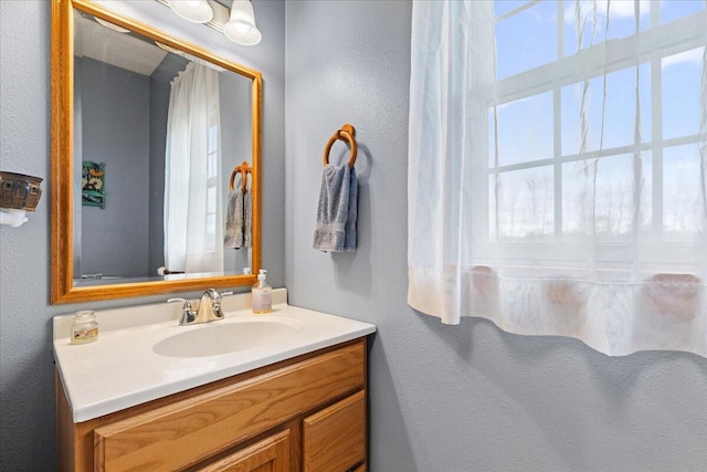 2583 Countryside Ln, Richfield, WI 53076 - bathroom with a textured wall and vanity