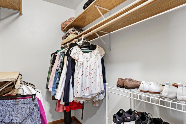 view of walk in closet