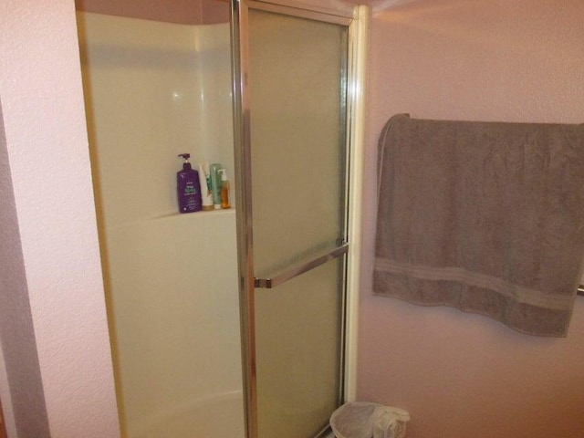 bathroom featuring a shower stall