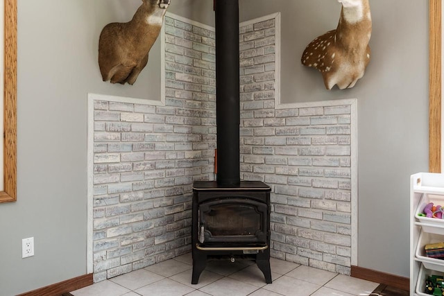 7929 N Pine View Dr, Edgerton, WI 53534 - detailed view of a wood stove and baseboards
