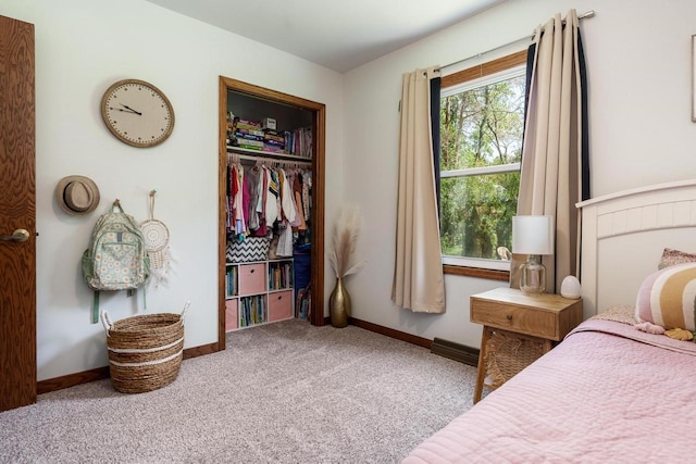 7929 N Pine View Dr, Edgerton, WI 53534 - bedroom featuring carpet, baseboards, and a closet