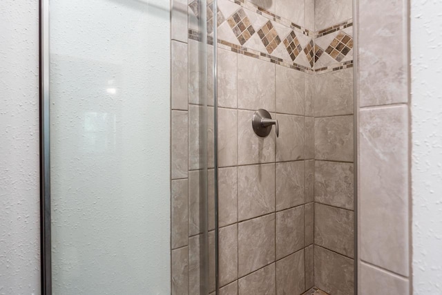 7929 N Pine View Dr, Edgerton, WI 53534 - bathroom view of a shower stall and a textured wall