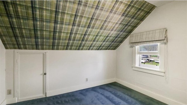 41 E Euclid Ave, Barron, WI 54812 - bonus room with lofted ceiling, baseboards, and dark colored carpet