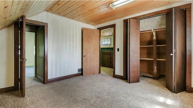 41 E Euclid Ave, Barron, WI 54812 - carpeted spare room with wooden ceiling and vaulted ceiling