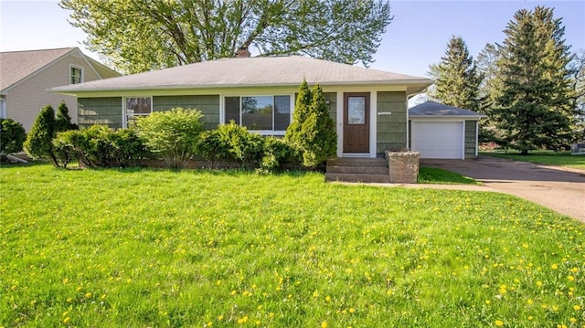 1408 E Lexington Blvd, Eau Claire, WI 54701 - view of front of home with driveway, a garage, a front yard, and entry steps