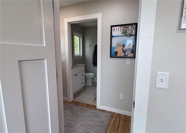 11445 State Highway 48, Luck, WI 54853 - hall with wood finished floors and baseboards