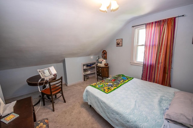 5291 Deer Rd, Hartford, WI 53027 - bedroom with vaulted ceiling and light colored carpet