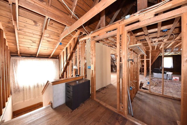 3434 N 45th St, Milwaukee, WI 53216 - misc room with healthy amount of natural light, hardwood / wood-style floors, and lofted ceiling
