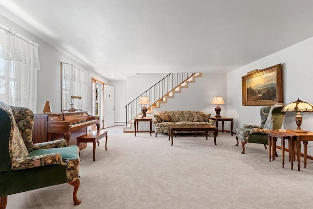 2289 Northwood Rd, Green Bay, WI 54313 - living area featuring light colored carpet and stairs