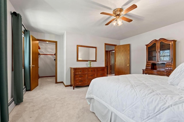 2289 Northwood Rd, Green Bay, WI 54313 - bedroom with light colored carpet, baseboards, and a ceiling fan