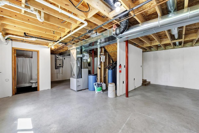 N11598 Helgeson Rd, Iola, WI 54945 - unfinished basement with heating unit and electric panel