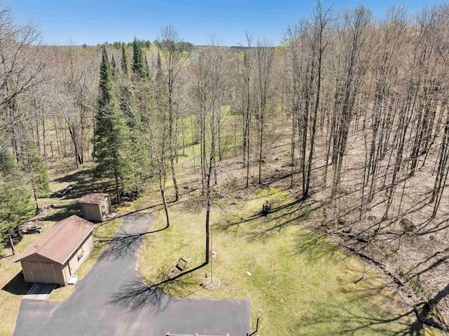 N11598 Helgeson Rd, Iola, WI 54945 - view from above of property with a heavily wooded area