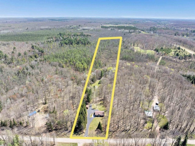 N11598 Helgeson Rd, Iola, WI 54945 - view of property location featuring property parcel outlined and a heavily wooded area