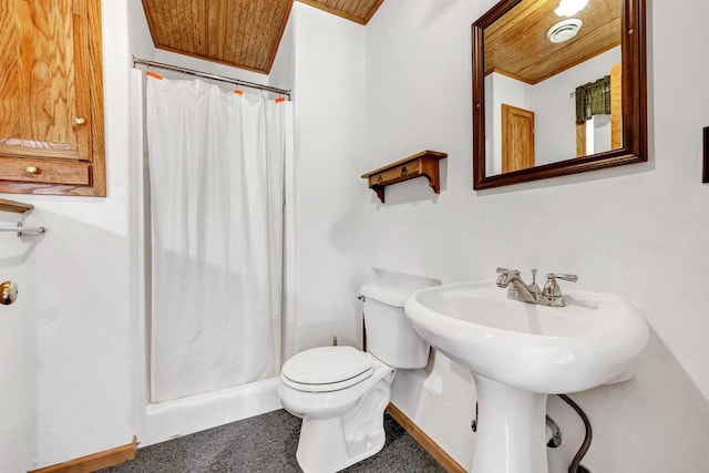 N11598 Helgeson Rd, Iola, WI 54945 - full bathroom featuring a stall shower, toilet, and a sink