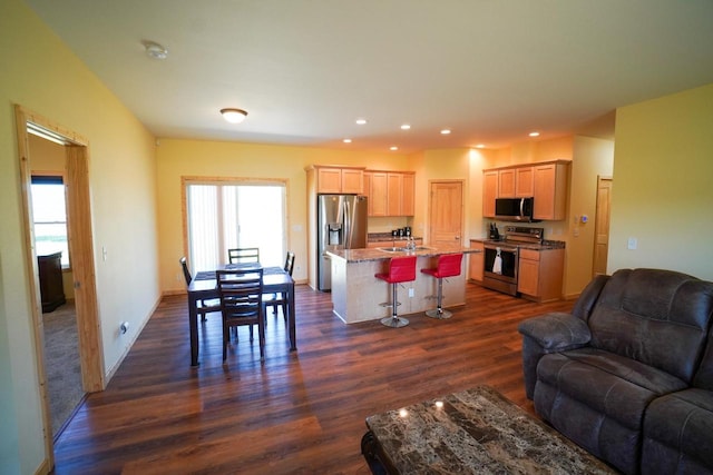 16845 Hawk Rd, Sparta, WI 54656 - living room with dark wood finished floors and recessed lighting